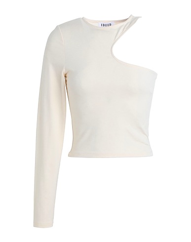 EDITED One-shoulder top Cream 95% EcoVero™ viscose, 5% Elastane