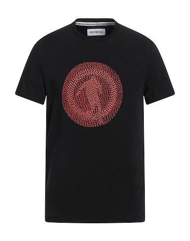BIKKEMBERGS T-shirt Black 95% Cotton, 5% Elastane