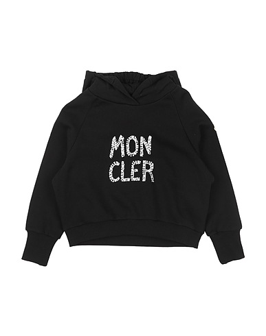 MONCLER Felpa Nero 100% Cotone