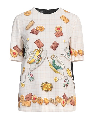 BOUTIQUE MOSCHINO Top Elfenbein 92% Polyester, 8% Elastan