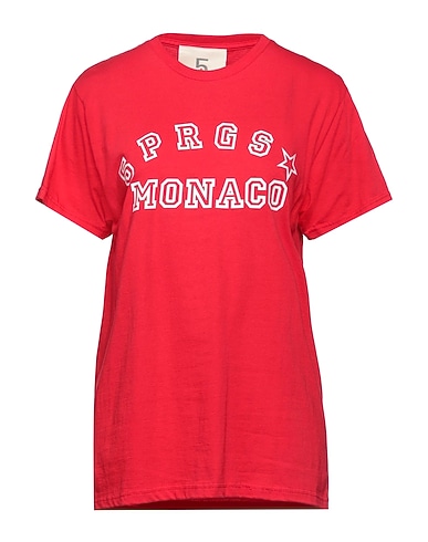 5 PROGRESS T-shirt Red 100% Cotton
