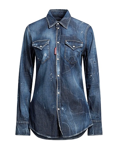 DSQUARED2 Denim shirt Blue 98% Cotton, 2% Elastane