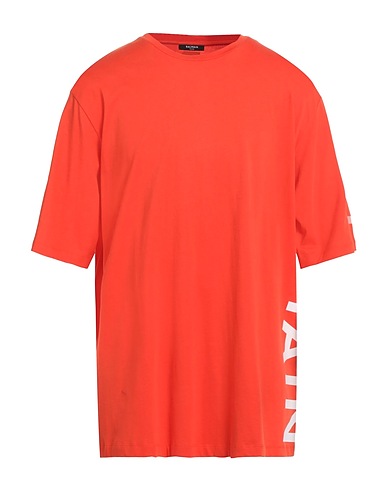 BALMAIN T-shirt Rosso pomodoro 100% Cotone