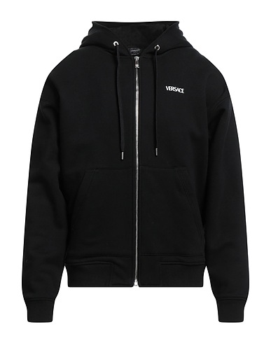 VERSACE Hooded sweatshirt Black 100% Cotton, Viscose