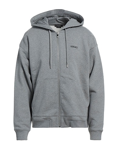 VERSACE Hooded sweatshirt Grey 100% Cotton, Viscose