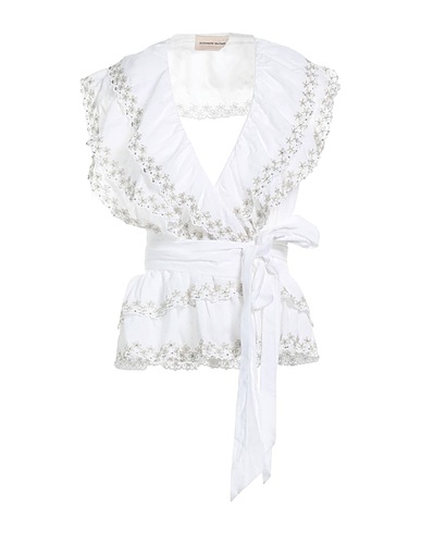 ALEXANDRE VAUTHIER Top White 100% Cotton, Glass, Polyester