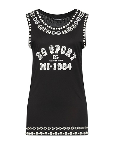 DOLCE&GABBANA Top Black 100% Cotton, Aluminium, Polyamide, Polyester