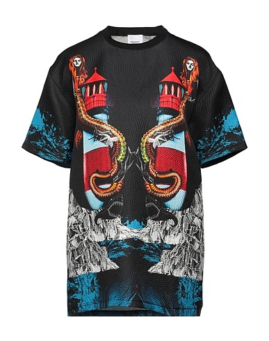 BURBERRY T-shirt Midnight blue 66% Silk, 34% Wool, Cotton, Elastane