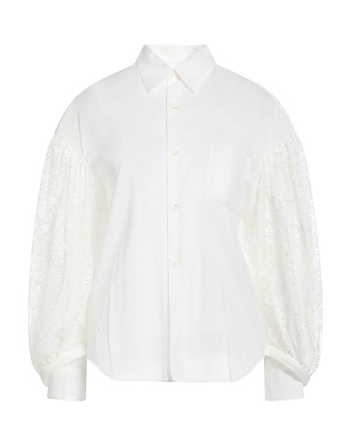 COMME des GARÇONS Кружевные рубашки и блузки Белый 100% Хлопок, Нейлон