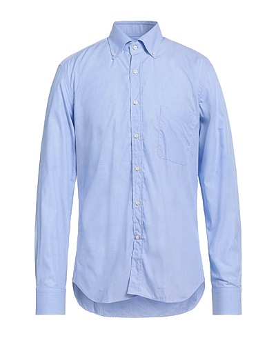 XC Chemise de couleur unie Bleu clair 100% Coton