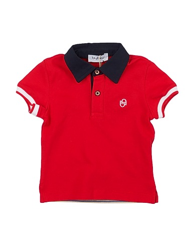 BYBLOS Polo shirt Red 90% Cotton, 10% Elastane
