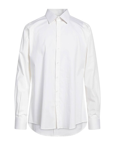 DOLCE&GABBANA Solid colour shirt White 97% Cotton, 3% Elastane