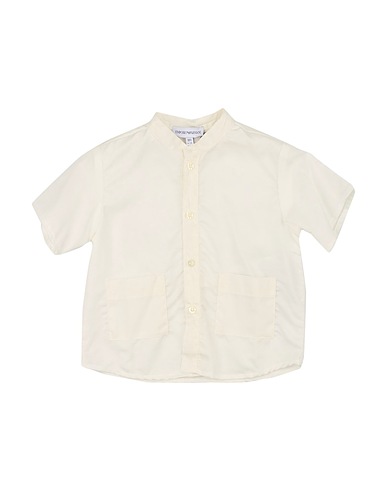 EMPORIO ARMANI Camicia tinta unita Off white 51% Lyocell, 30% Lino, 19% Cotone, Poliammide, Elastan