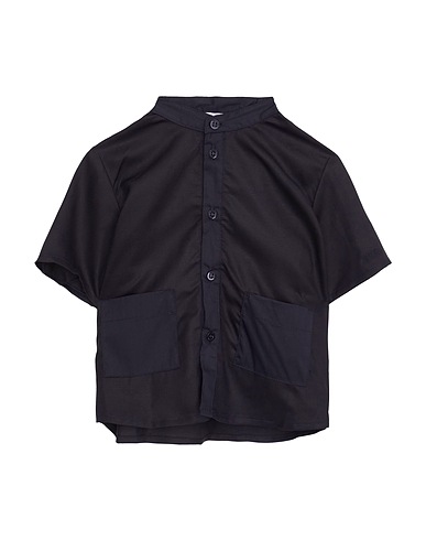 EMPORIO ARMANI Solid colour shirt Midnight blue 51% Lyocell, 30% Linen, 19% Cotton, Polyamide, Elastane