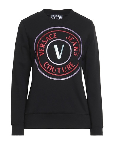 VERSACE JEANS COUTURE Sweatshirt Black 100% Cotton, Elastane