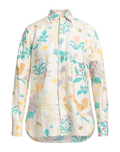 FEDERICO CURRADI Camicia fantasia Beige 55% Lino, 45% Cotone