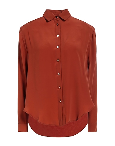 FEDERICA TOSI Solid colour shirts & blouses Tan 70% Acetate, 30% Silk