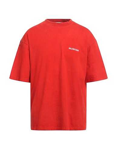 BALENCIAGA T-shirt Tomato red 100% Cotton, Elastane