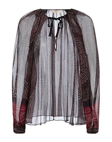 ULLA JOHNSON Silk top Dark brown 100% Silk
