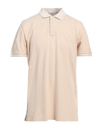 WOOLRICH Polo shirt Beige 95% Cotton, 5% Elastane