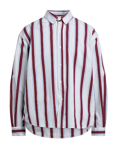 AMISH SUPPLIES Gestreiftes Hemd Bordeaux 100% Baumwolle