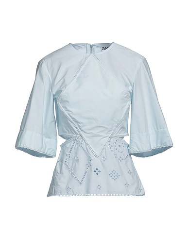 GANNI Top Light blue 100% Organic cotton
