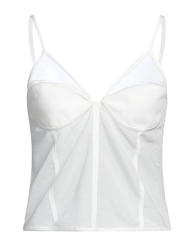 HERVÉ LÉGER Top White 58% Nylon, 24% Polyester, 17% Recycled viscose, 1% Elastane