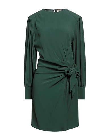 SEMICOUTURE Short dress Dark green 65% Acetate, 35% Silk