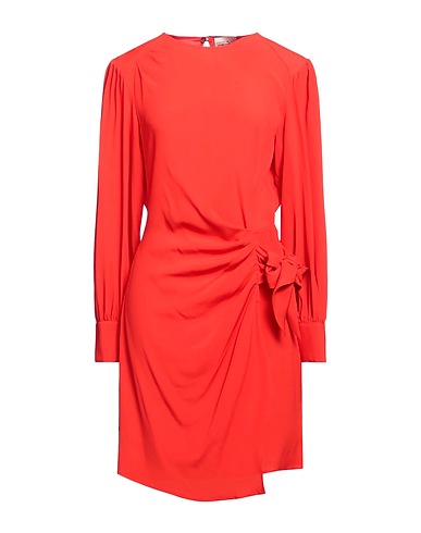 SEMICOUTURE Vestito corto Rosso 65% Acetato, 35% Seta