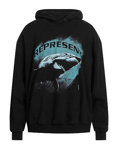REPRESENT Hooded sweatshirt Black 100% Cotton, Elastane