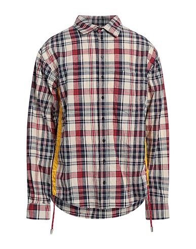 DSQUARED2 Checked shirt Red 55% Linen, 45% Cotton, Elastane