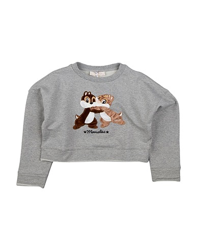 MONNALISA Sweatshirt Light grey 95% Cotton, 5% Elastane
