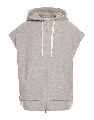 DANIELE FIESOLI Hooded track jacket  Light grey 53% Cotton, 45% Cashmere, 2% Other Fibres
