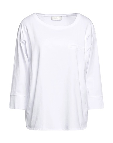 ALPHA STUDIO オーバーサイズTシャツ ホワイト レーヨン 95% / ポリウレタン 5%