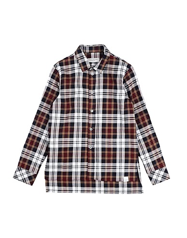 PAOLO PECORA Patterned shirt Camel 100% Cotton