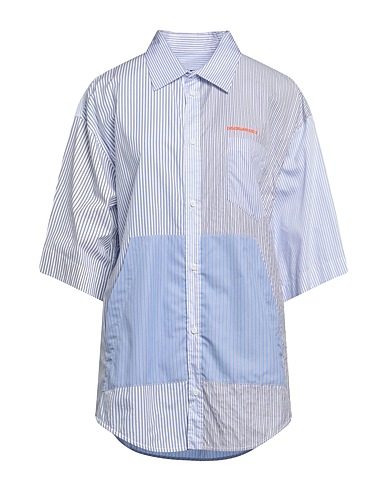 DSQUARED2 Striped shirt Azure 79% Cotton, 21% Polyester