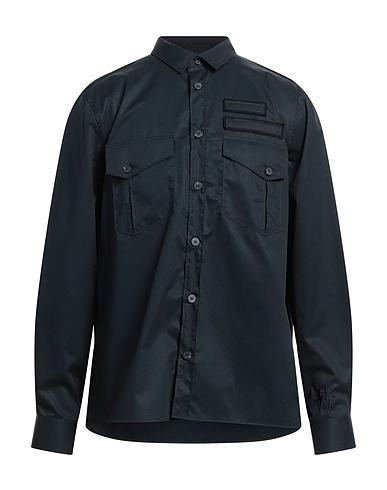NEIL BARRETT Camicia tinta unita Nero 100% Cotone