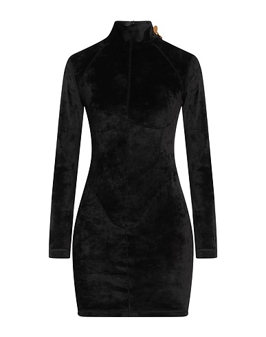 GCDS Short dress Black 92% Polyester, 8% Elastane