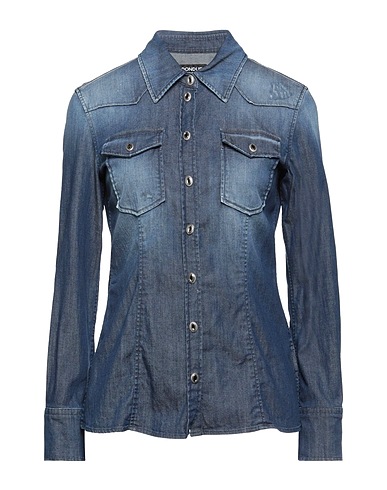 DONDUP Denim shirt Blue 98% Cotton, 2% Elastane