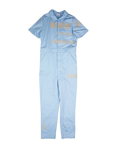 BURBERRY Tuta Intera Bambini Celeste 100% Cotone