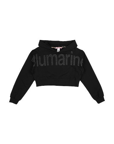 MISS BLUMARINE Hooded track jacket  Black 95% Cotton, 5% Elastane