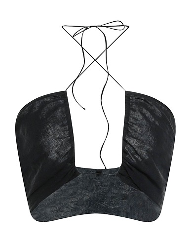 NATALIE ROLT Top Nero 100% Lino