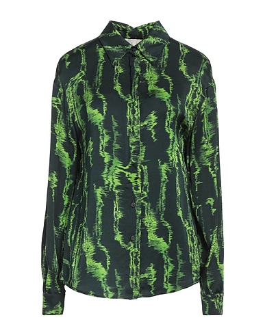 TELA Camicie  e bluse fantasia Verde scuro 97% Viscosa, 3% Elastan