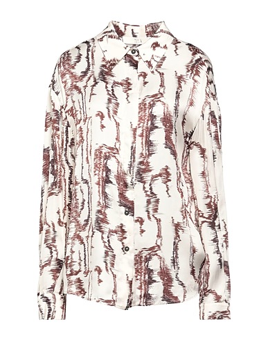 TELA Camicie  e bluse fantasia Beige 97% Viscosa, 3% Elastan