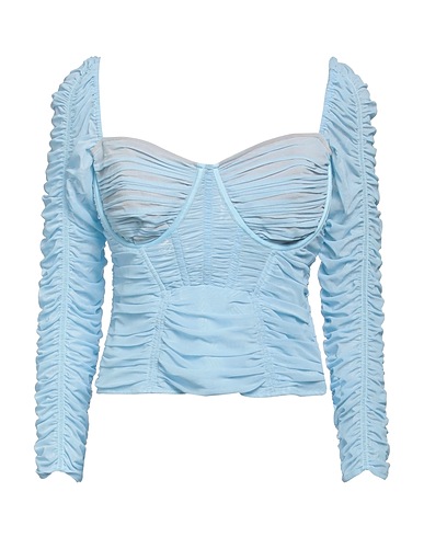 SELF-PORTRAIT Top Sky blue 95% Polyester, 5% Elastane