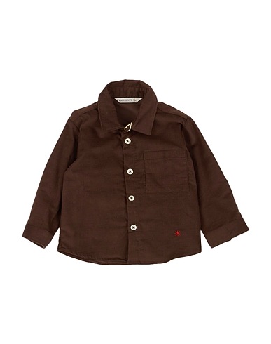MANUEL RITZ Camicia tinta unita Marrone 100% Cotone