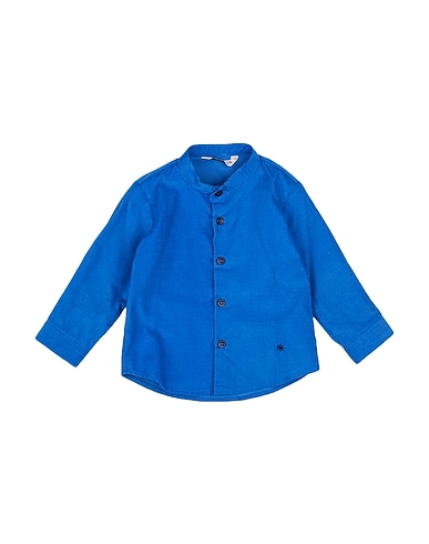 MANUEL RITZ Solid color shirt BLU 100% Cotton