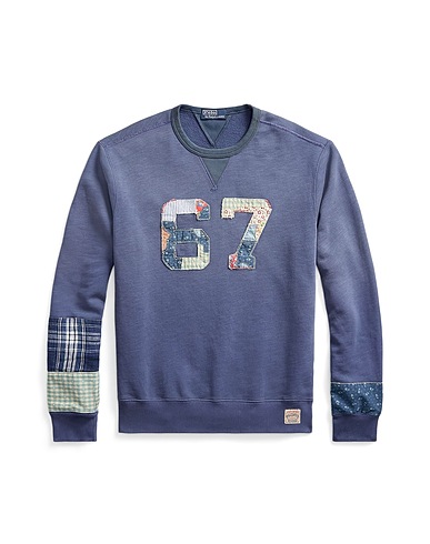 POLO RALPH LAUREN Sweatshirt PATCHWORK FLEECE SWEATSHIRT
 Navy 87% Cotton, 13% Polyester