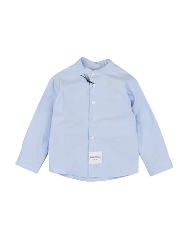 SKILL_OFFICINE Patterned shirt Light blue 97% Cotton, 3% Elastane