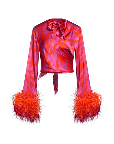VERGUENZA Top Fuchsia 94% Silk, 6% Elastane, Feather